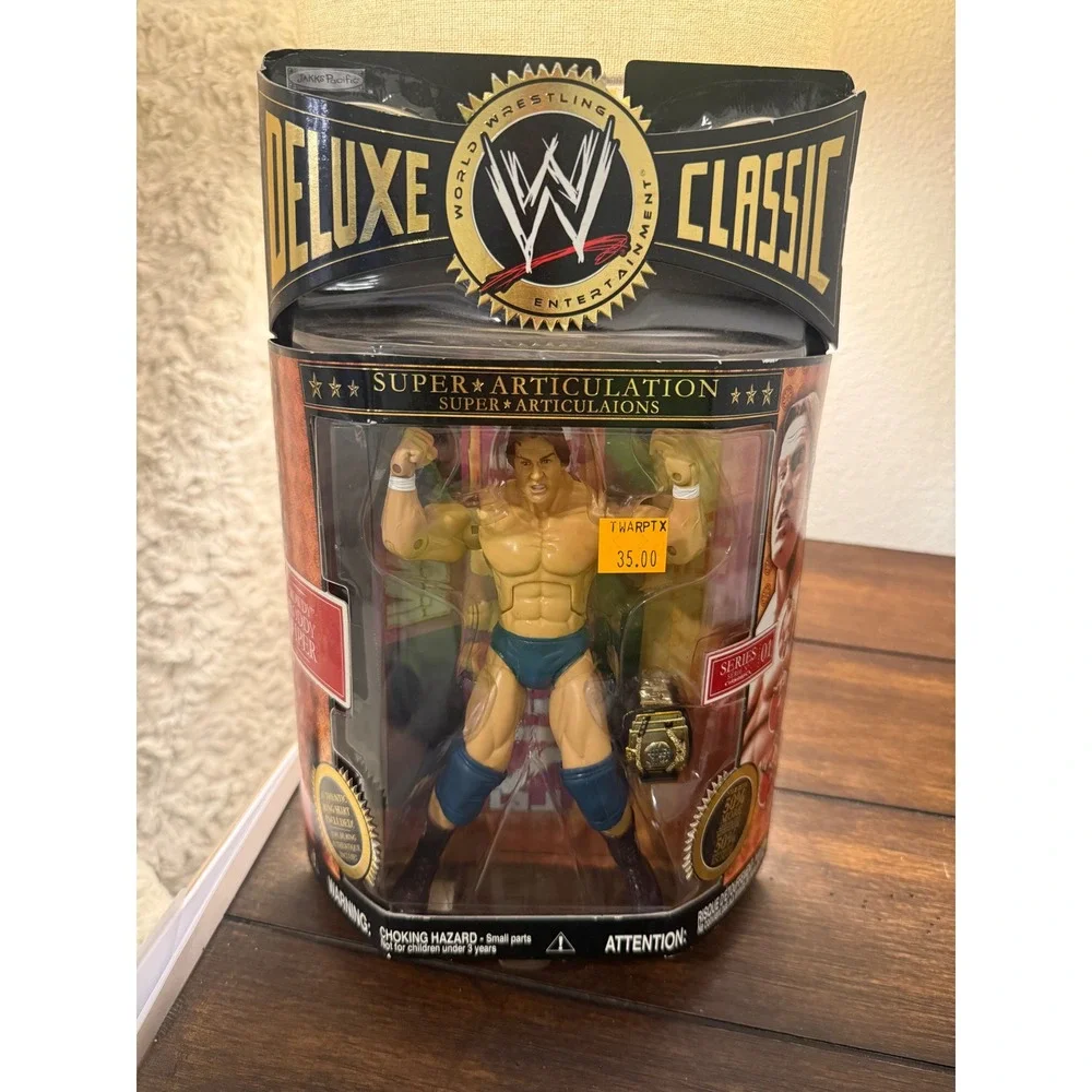 WWE Jakks Deluxe Classic Superstars Series 1 Rowdy Roddy Piper white wristbands